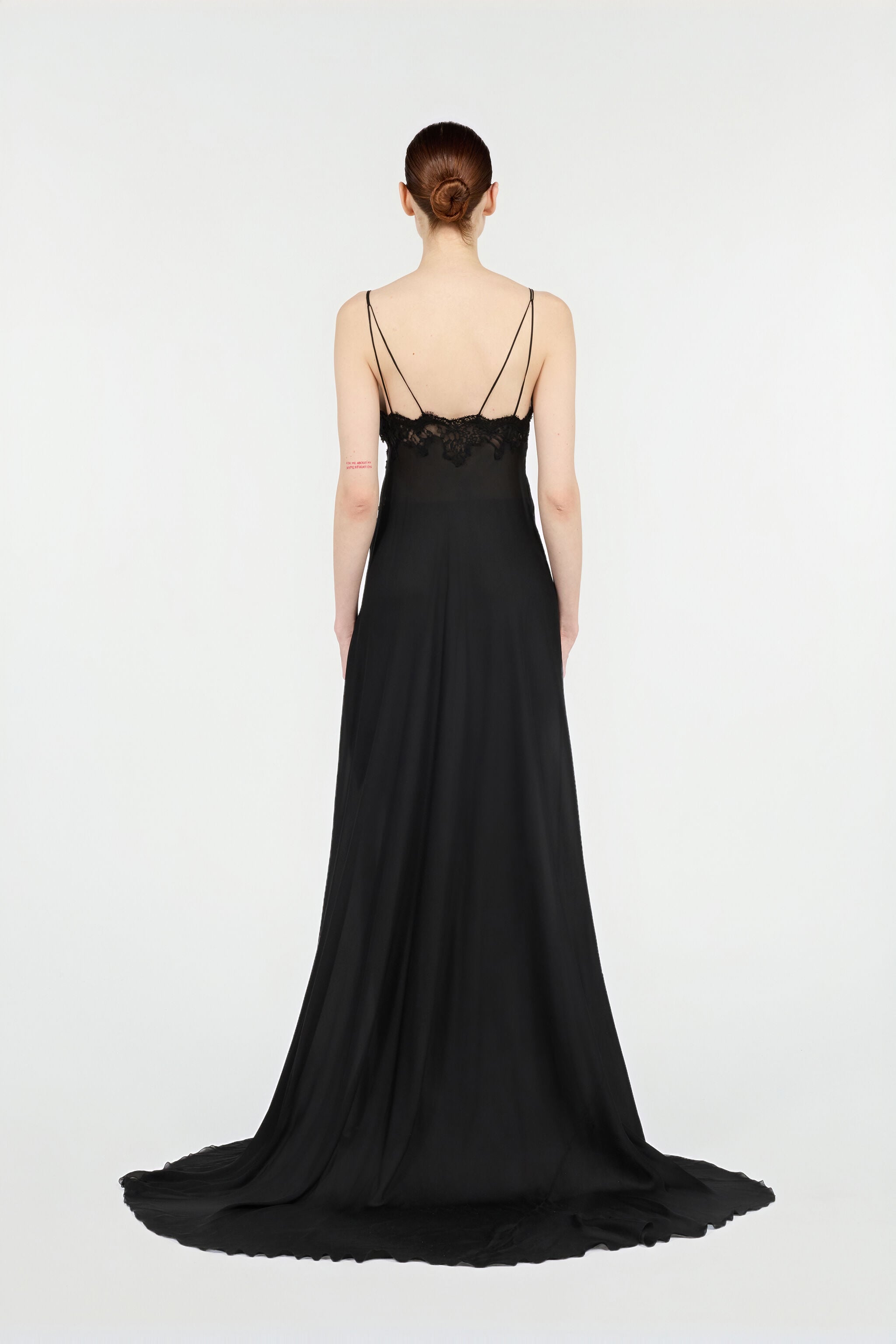 RC Extra-Long Black Silk Dress Black VWT124-CC001