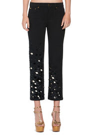RC Mirror Snake Embroidery Jeans BLACK IQJ227-DE005