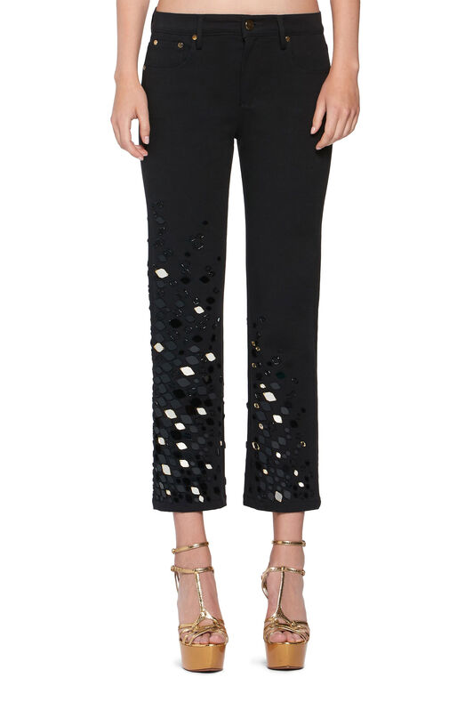 RC Mirror Snake Embroidery Jeans BLACK IQJ227-DE005