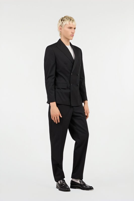 RC Black Pinstripe Double-Breasted Wool Suit RC Black Pinstripe Double-Breasted Wool Suit BLACK/DARK GREY QOT40K-FEO02