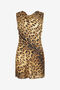 RC Silk Mini Dress With Jaguar Skin Print RC Silk Mini Dress With Jaguar Skin Print Brown VWT128-HZQ71