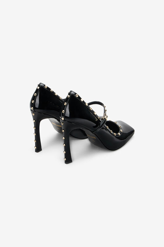 JC Patent Leather Mary Jane Pumps With Studs JC Patent Leather Mary Jane Pumps With Studs BLACK VFS109-VF637