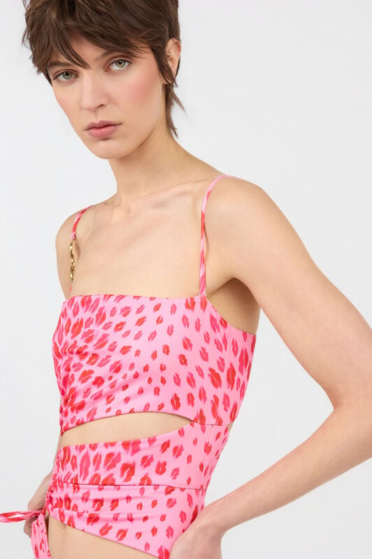 JC The Jaguar Kiss Print One-Piece Swimsuit JC The Jaguar Kiss Print One-Piece Swimsuit 433 ROSA + 455 FUXIA WFM039-WF758