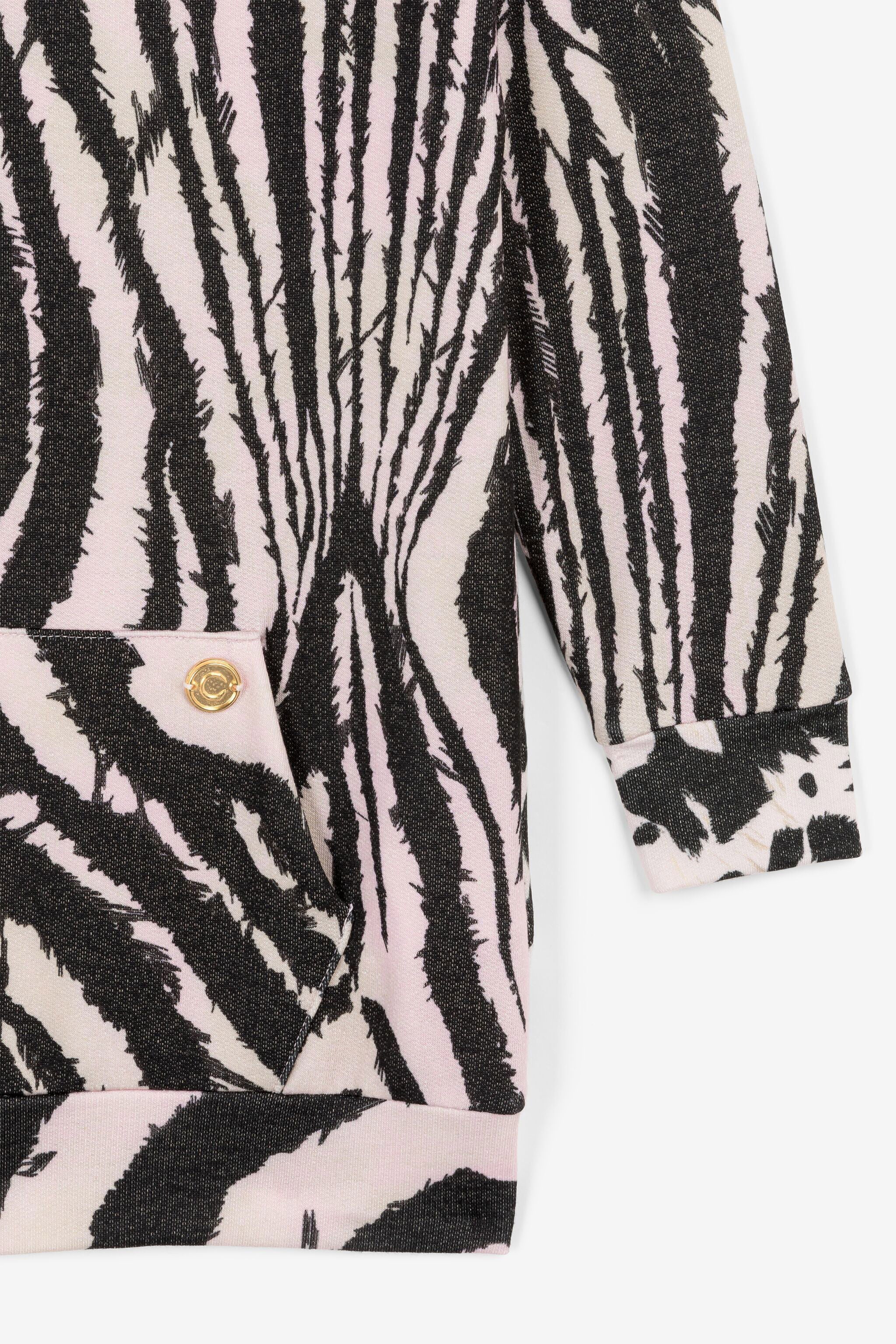 JU Freedom And Leopard-Print Hoodie JU Freedom And Leopard-Print Hoodie Black/Pink OJT900-1Z007
