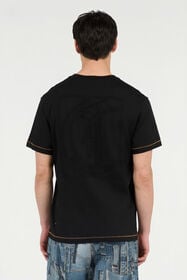 JC T-Shirt With JC Monogram And Contrasting Topstitching BLACK UFT037-UF057