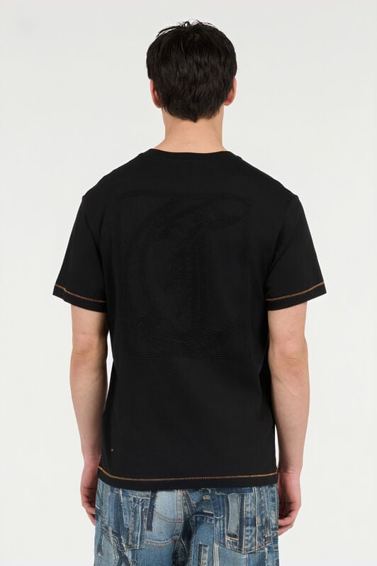 JC T-Shirt With JC Monogram And Contrasting Topstitching JC T-Shirt With JC Monogram And Contrasting Topstitching BLACK UFT037-UF057