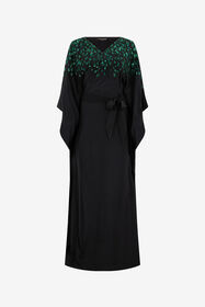 RC Silk Maxi Dress with Embellished Detail NERO/VERDE VWR179-SY001