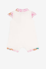 JU Pelele con ribete floral Blanco QJT80D-JV025