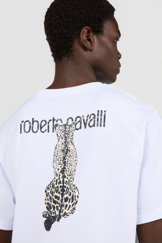 RC White Logo T-Shirt with Leopard Graphic RC White Logo T-Shirt with Leopard Graphic WHITE TOT60C-FT223