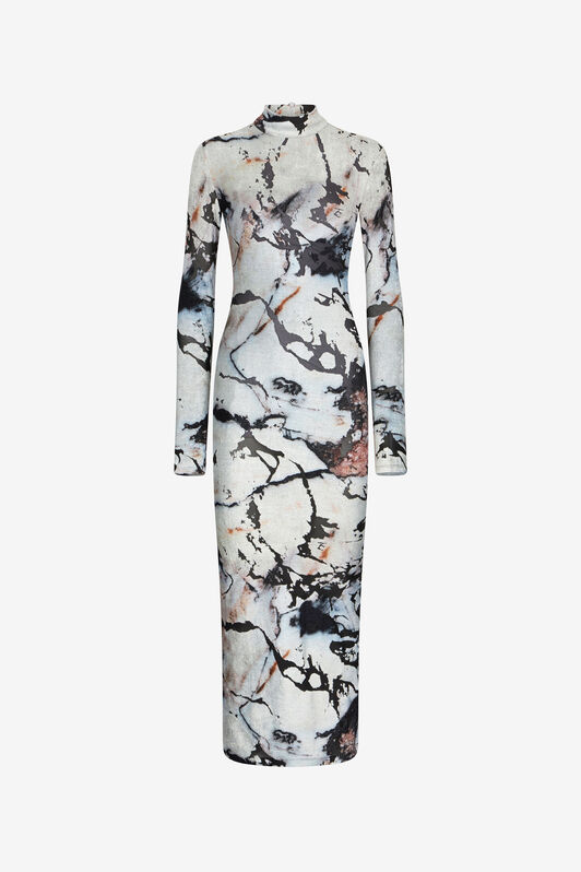 RC Long dress with Marble print RC Long dress with Marble print Black/White TWT141-CPN18