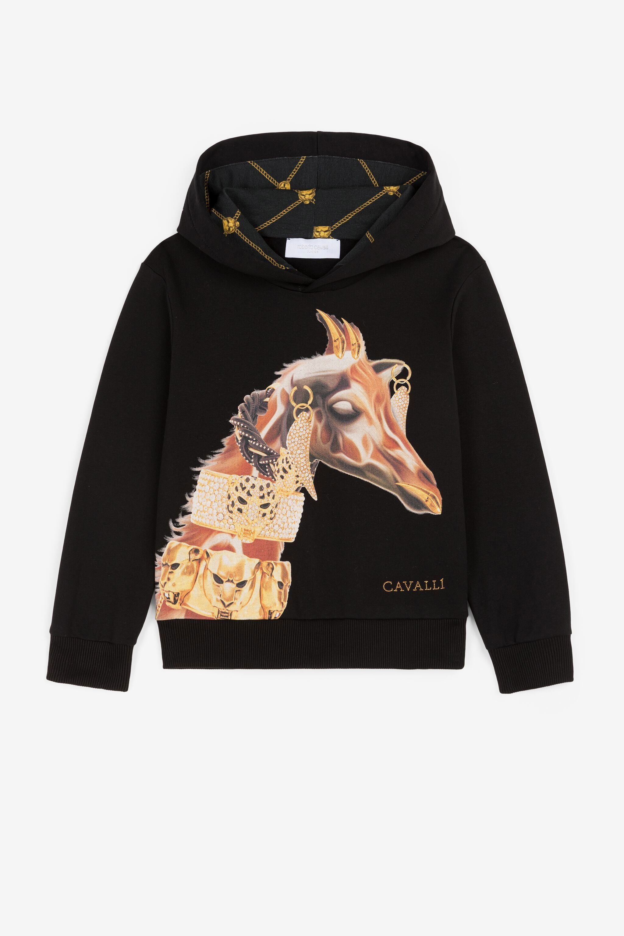 JU Giraffe-Print Hoodie JU Giraffe-Print Hoodie Black PJT919-CF050