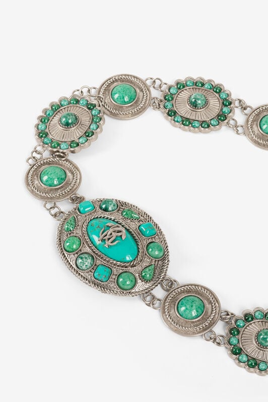 RC Mirror Snake-Embellished Chain Belt RC Mirror Snake-Embellished Chain Belt Silver RKC00A-AM016