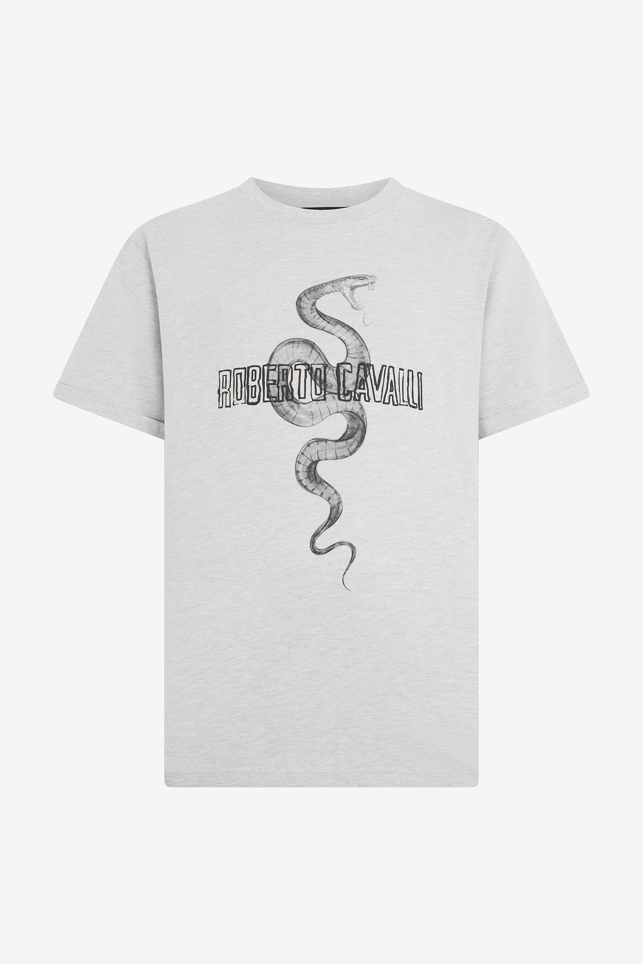 RC Grey Mélange T-Shirt with Snake and Logo RC Grey Mélange T-Shirt with Snake and Logo GREY MELANGE ROT60D-JD055