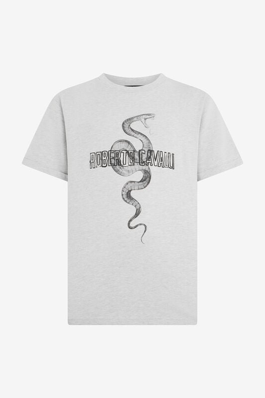 RC Grey Mélange T-Shirt with Snake and Logo RC Grey Mélange T-Shirt with Snake and Logo GREY MELANGE ROT60D-JD055