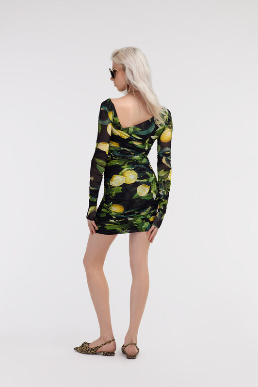 RC Stretch Lemon print short dress RC Stretch Lemon print short dress Schwarz SKT121-6HI89
