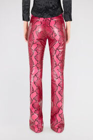 RC Pantaloni Con Stampa Pitone Effetto Lucido Fucsia UKP204-PN053
