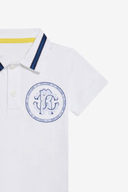 JU Polo Bianca con Ricamo Monogram RC OPTICAL WHITE TJT644-JD001