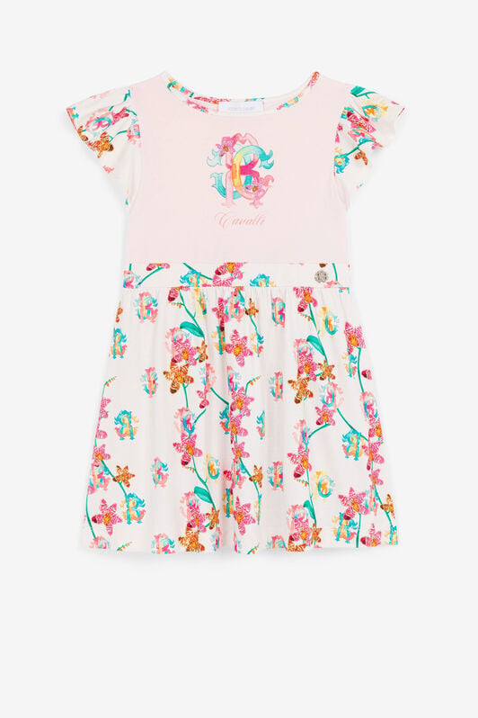 JU Floral logo-print T-shirt dress JU Floral logo-print T-shirt dress Pink QJT145-JV025