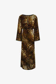RC Leopard print velvet dress Dark brown RKR124-FY058