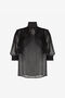 RC Top drappeggiato in seta Nero QWT701-CC001