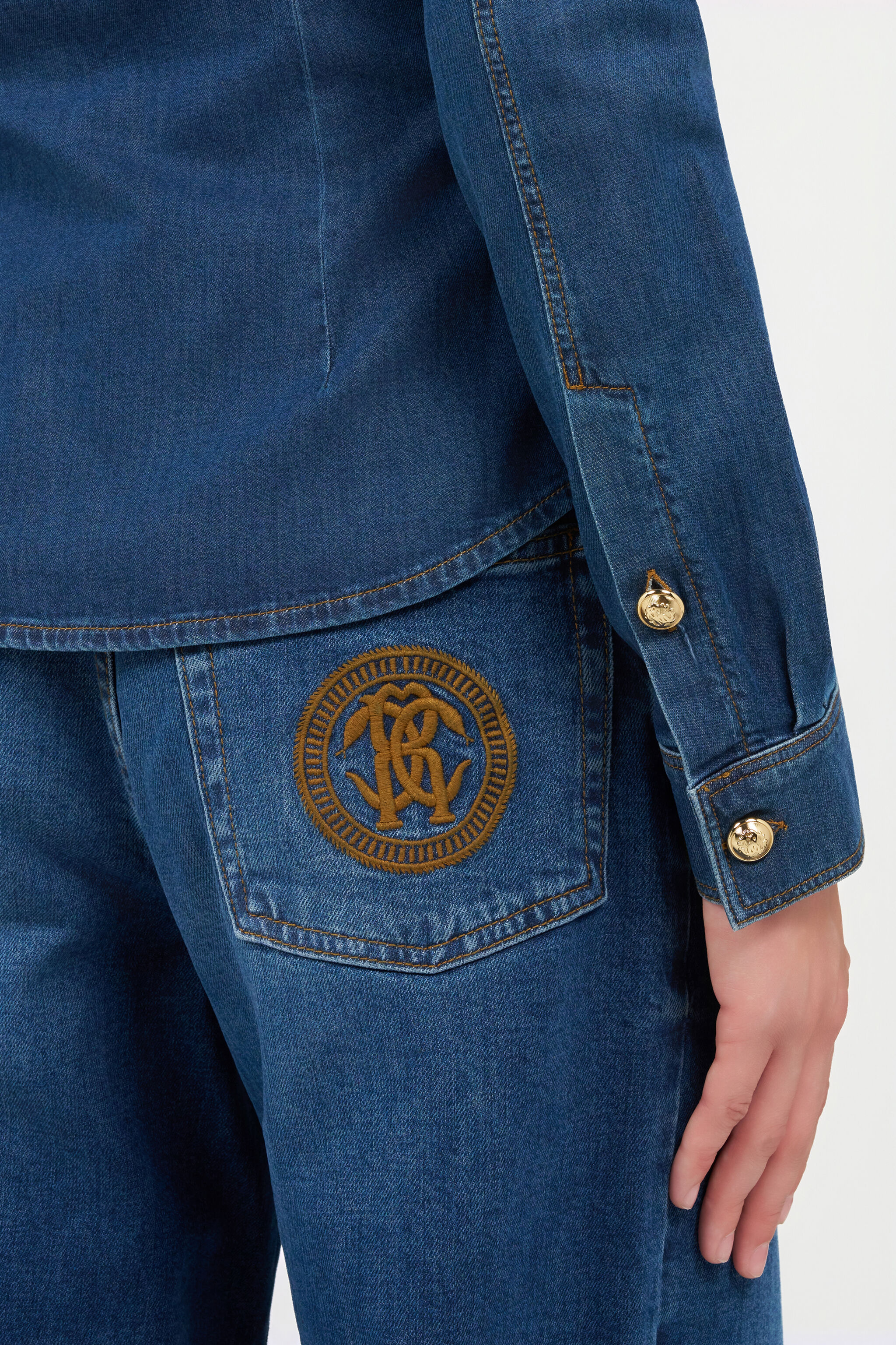 RC Jeanshemd Mit Monogram RC DARK BLUE QOJ70K-DLO09