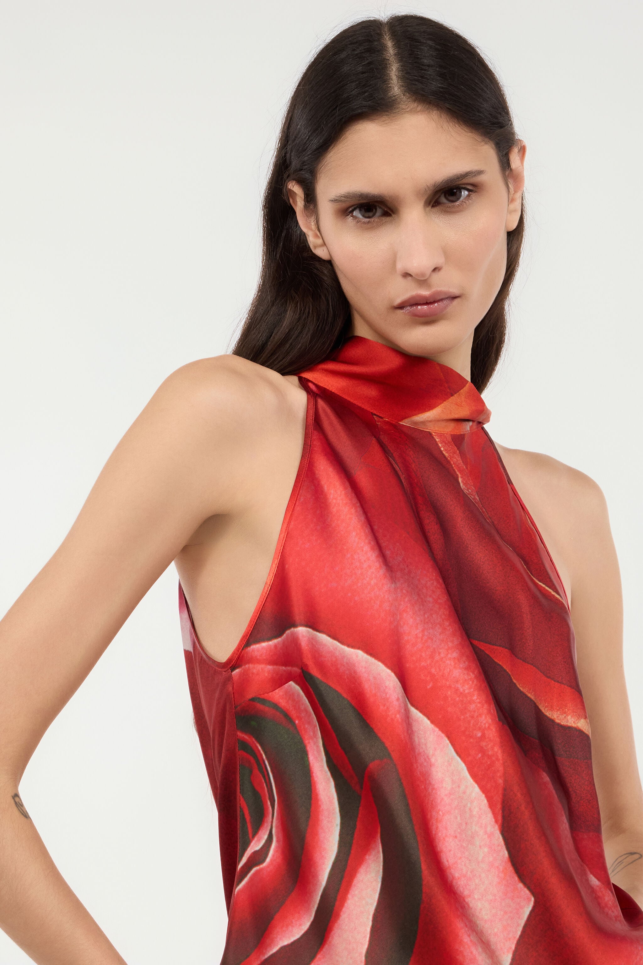 RC Silk Garden Rose-Print Top RC Silk Garden Rose-Print Top Red UKT600-RYN48