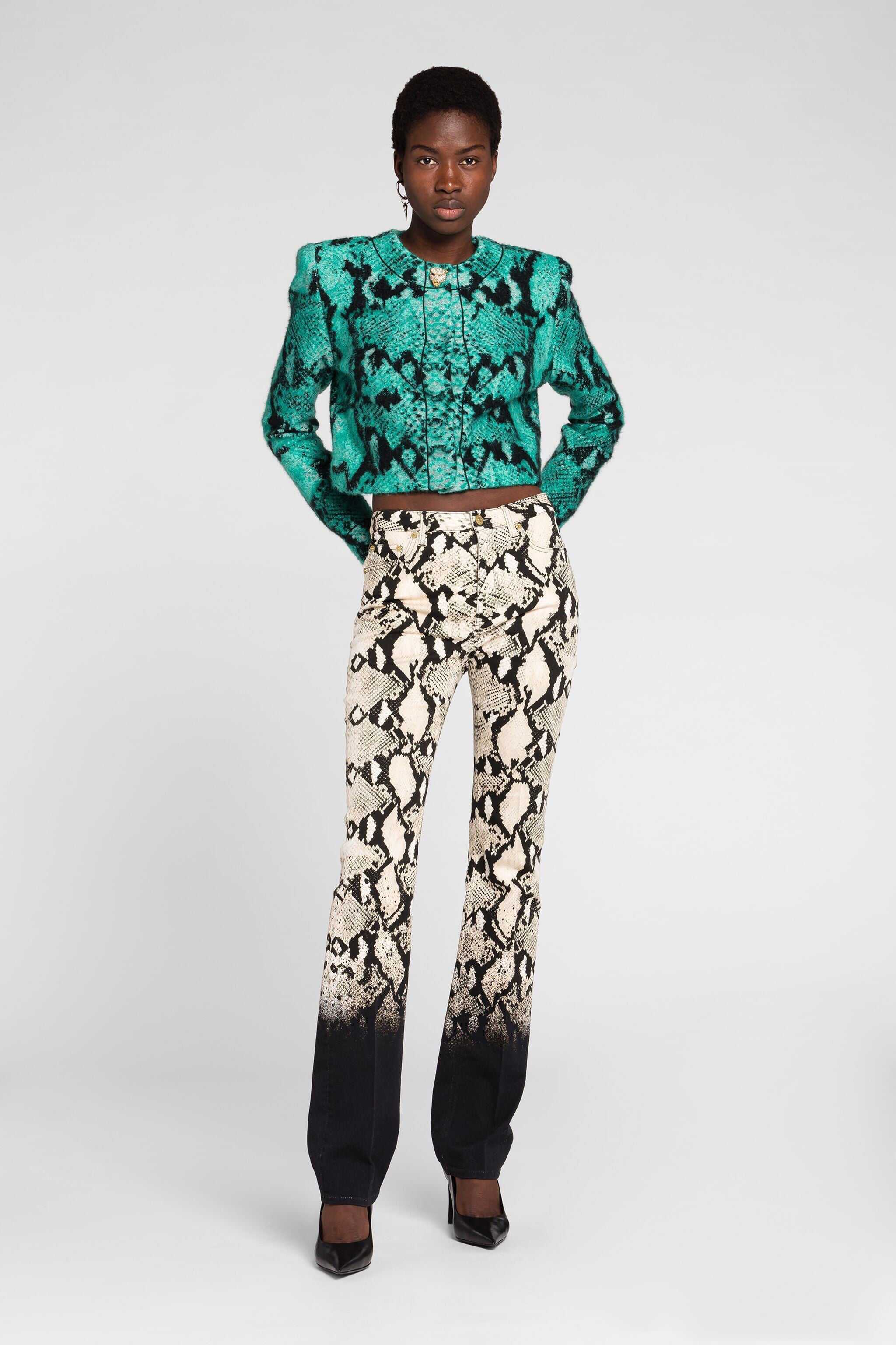RC Jeans mit geradem Bein und Python-Print RC Jeans mit geradem Bein und Python-Print Hellbraun PKJ218-DAE79
