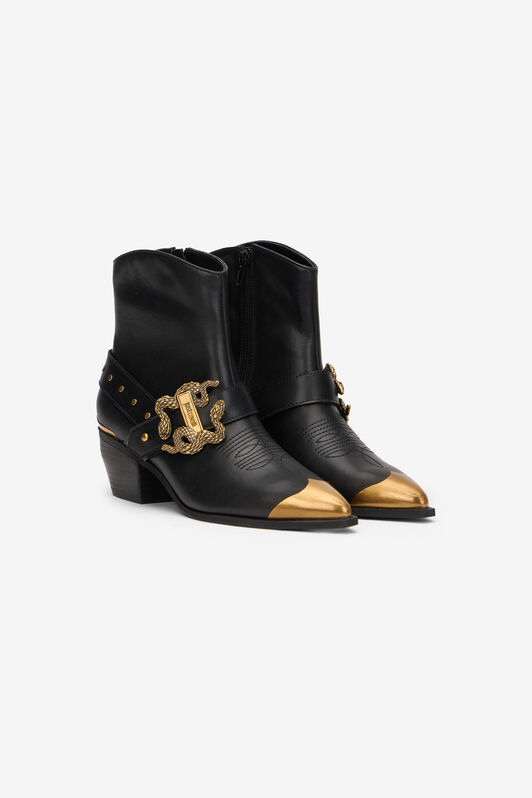JC Western Ankle Boots with Gold Studs JC Western Ankle Boots with Gold Studs BLACK XFS027-XF423