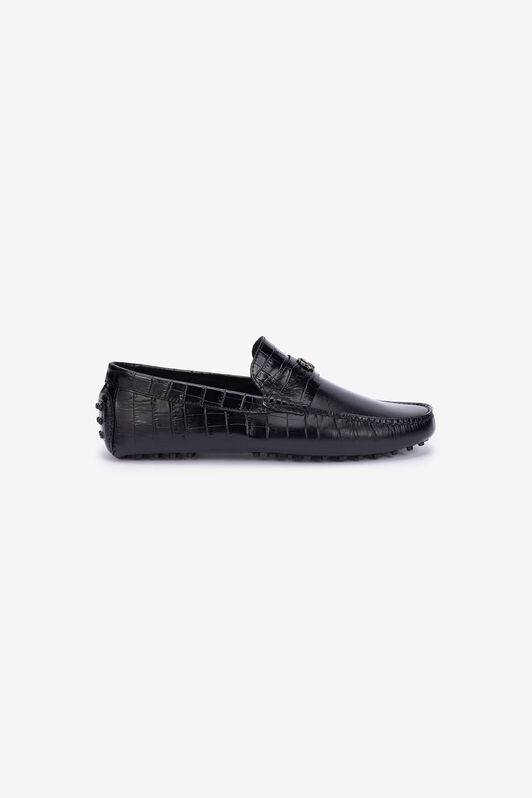RC Black Croc-Effect Leather Loafer BLACK QOS00A-PZ577
