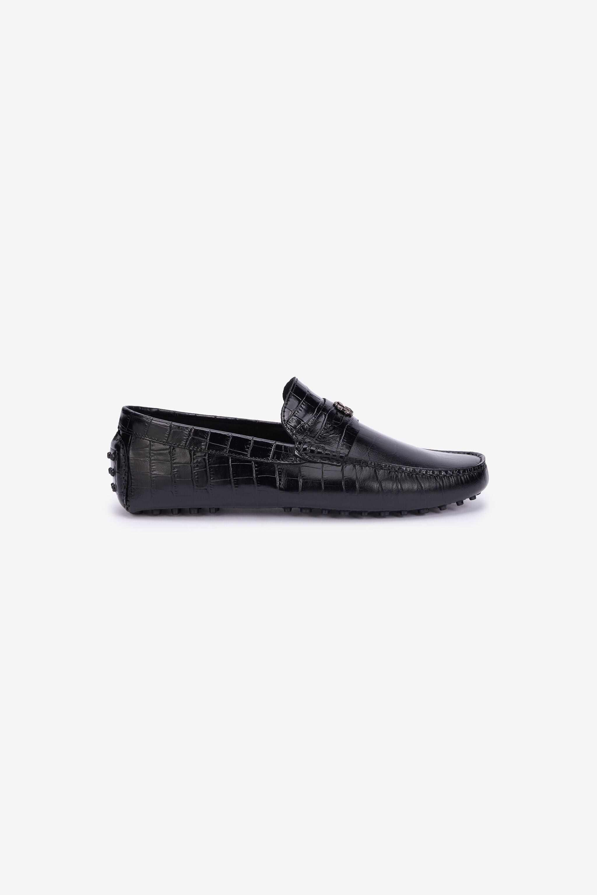 RC Black Croc-Effect Leather Loafer BLACK QOS00A-PZ577