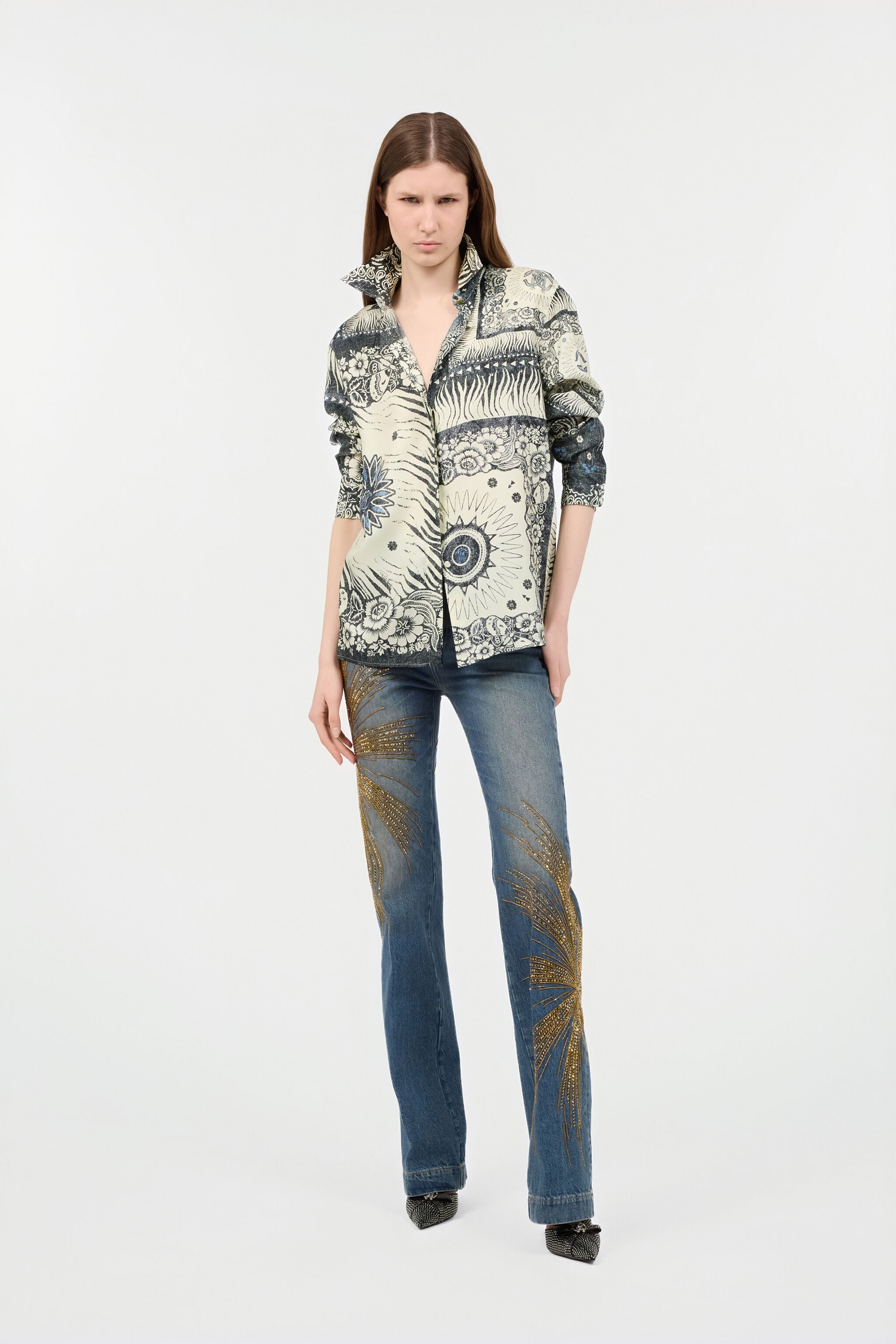 RC Bluse mit Bandana-Print Blau TKT704-4QN05