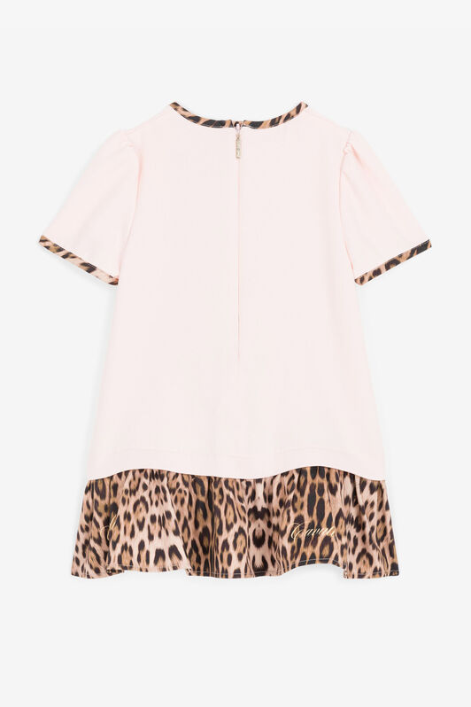 JU RC Monogram And Leopard-Print Dress Pink RJT110-RJ005