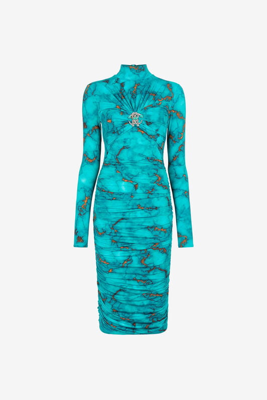 RC Marble-print bodycon midi dress RC Marble-print bodycon midi dress Light blue RKT113-LNH62
