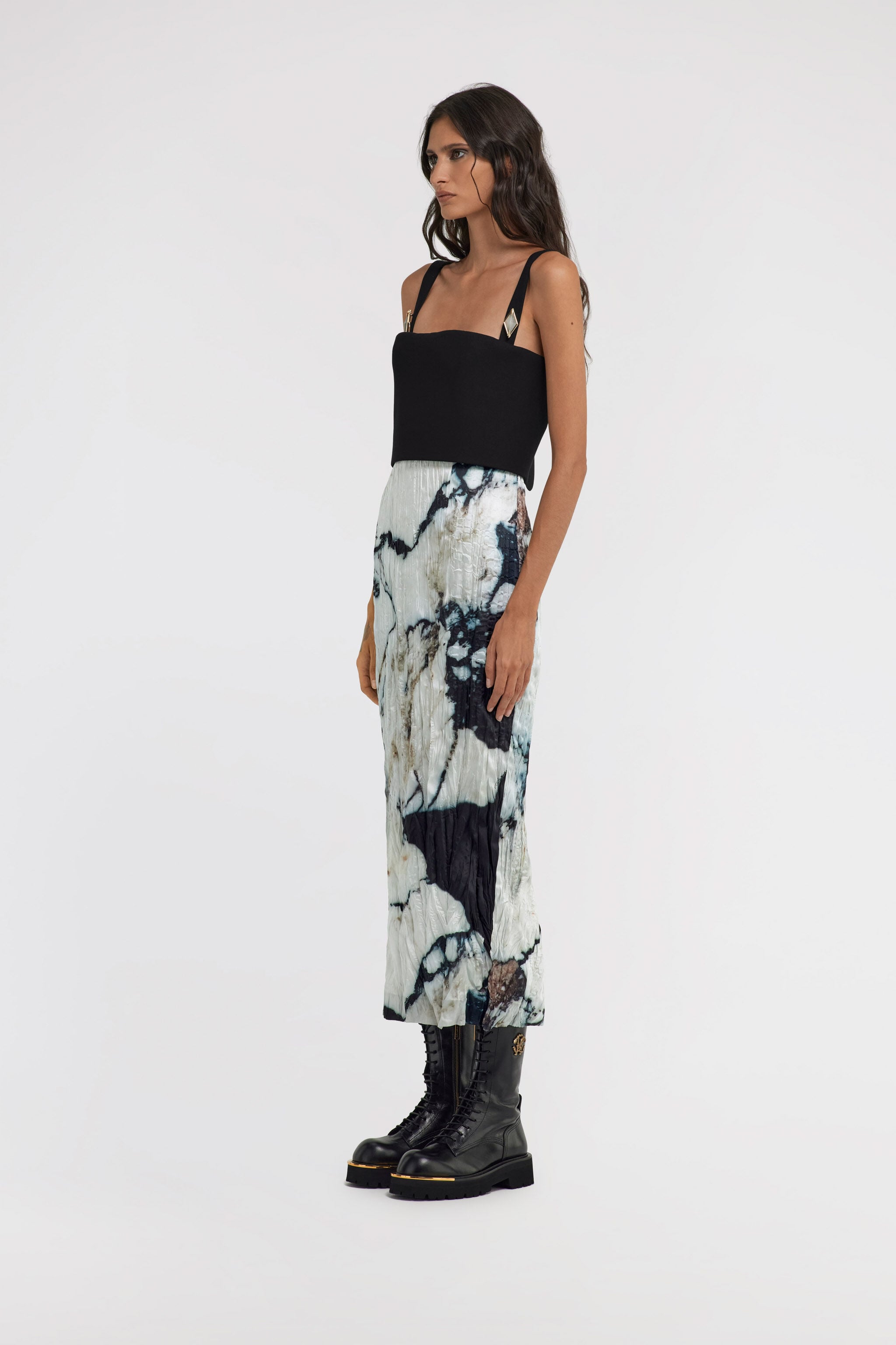 RC Marble print Dress RC Marble print Dress Schwarz/Weiß TWT108-7NN18