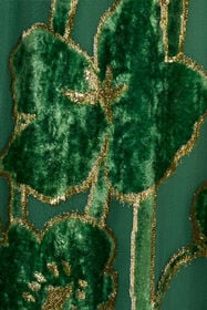 RC Green Velvet Devoré Midi Dress VERDE/ORO VKT122-FC007