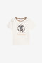 JU Logo-T-Shirt mit Leopardensaum IVORY XJT60S-JD003