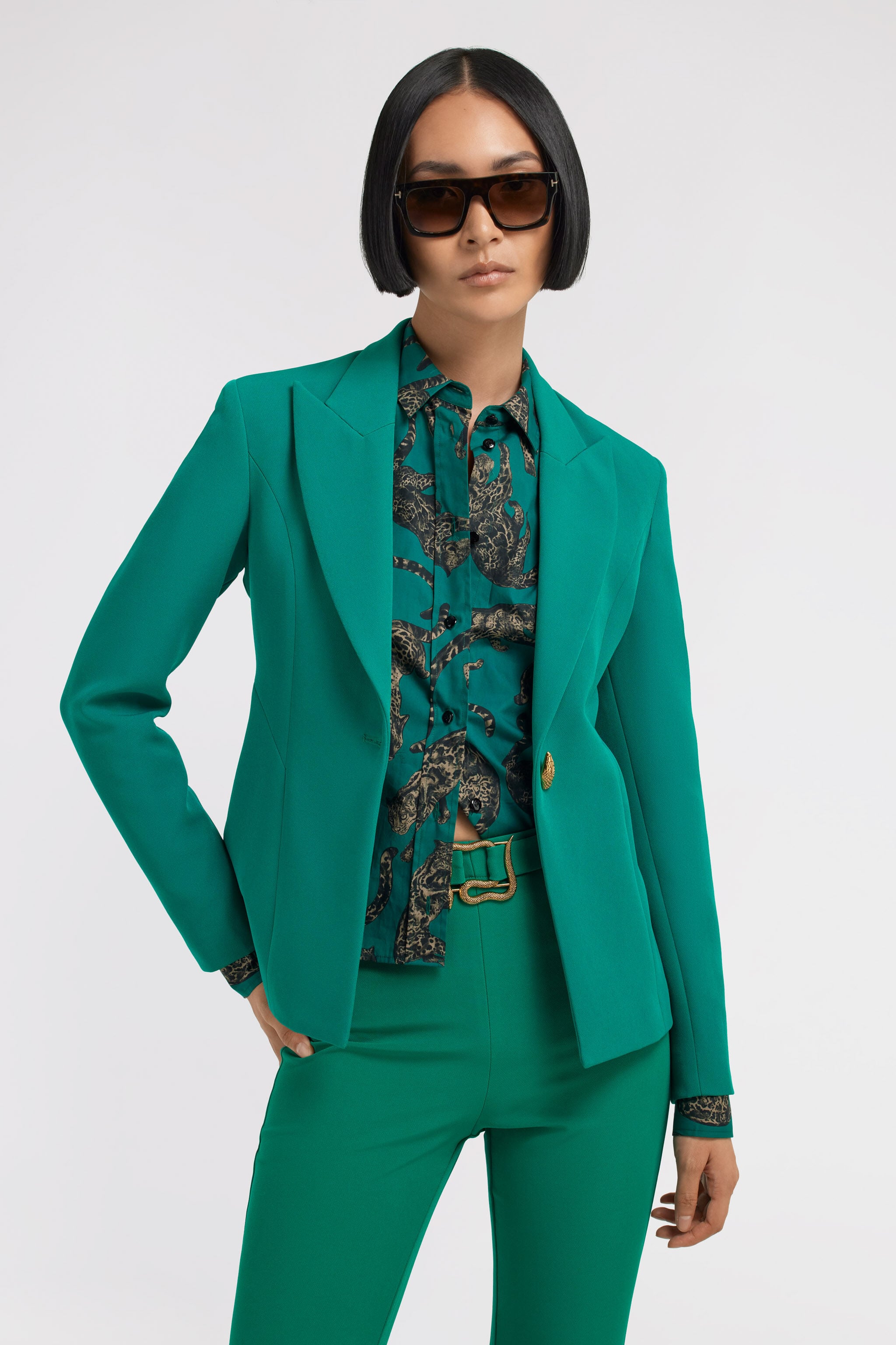 JC Just Cavalli Blazer Green TFT149-TF216