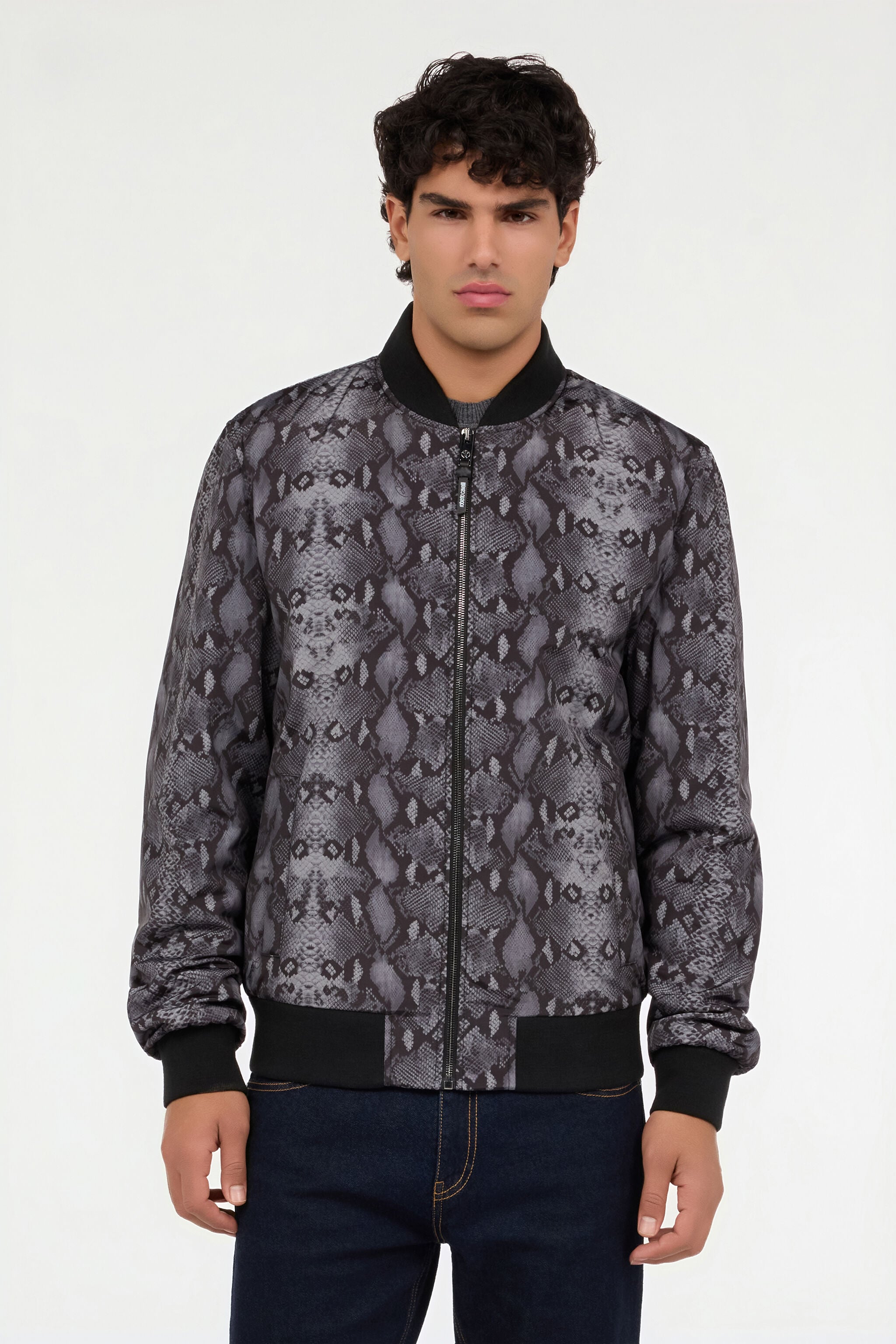 RC Bomber acolchado con estampado de pitón RC Bomber acolchado con estampado de pitón BLACK QOT40D-5LE05