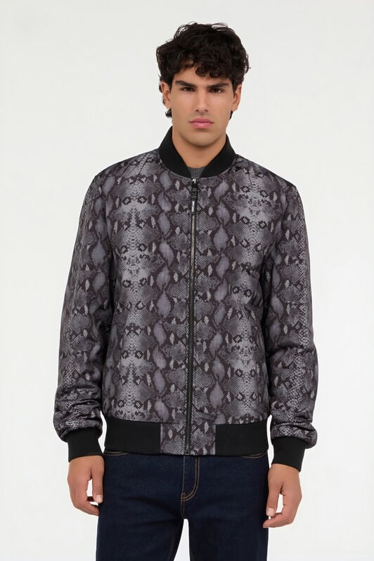 RC Bomber acolchado con estampado de pitón RC Bomber acolchado con estampado de pitón BLACK QOT40D-5LE05