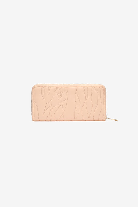 JC Top-Stitched Wallet With Logo Light Brown UFP013-UF500