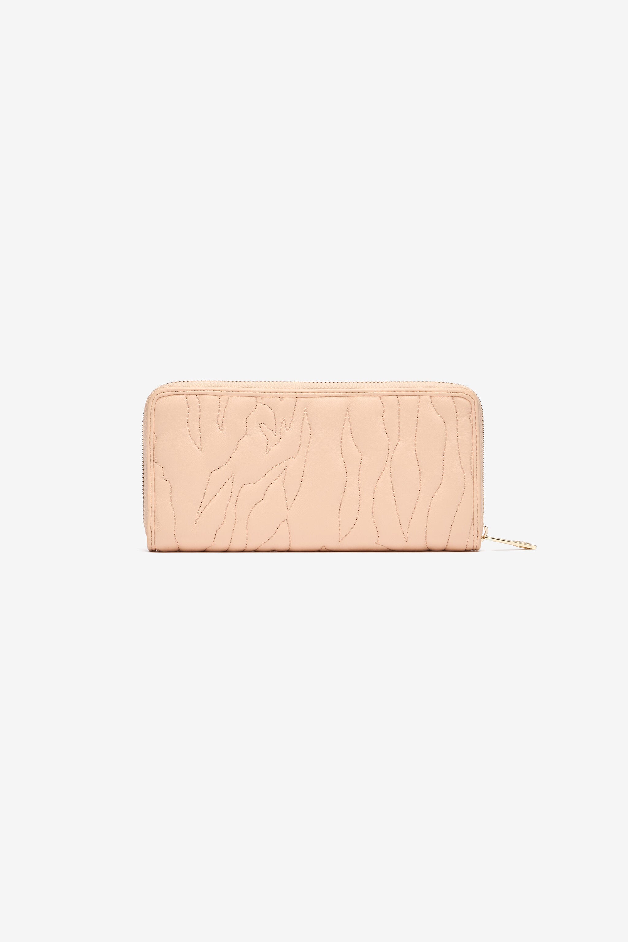JC Top-Stitched Wallet With Logo Light Brown UFP013-UF500