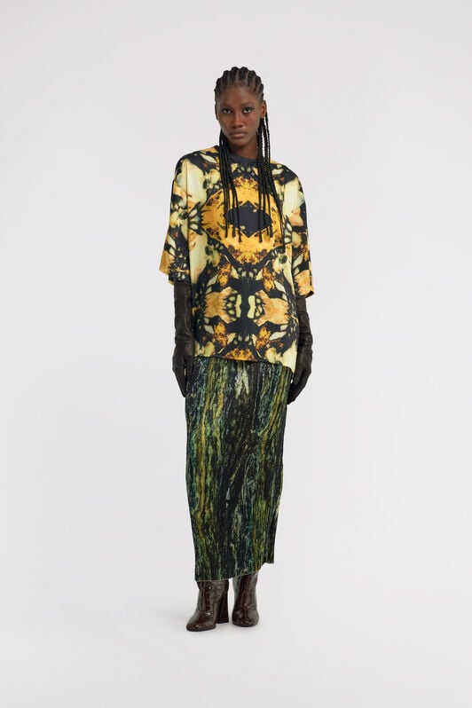 RC Marble print long T-shirt dress RC Marble print long T-shirt dress Yellow TWT602-7NN40