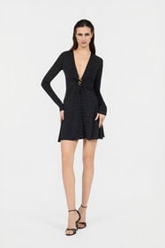 RC Dress With Serpentine Print And Jewel Detail BLACK XQT152-NLS36