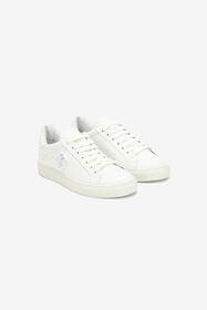 RC Zapatillas Blancas De Piel Con Logotipo Blanco/Plata SKS031-PZA90