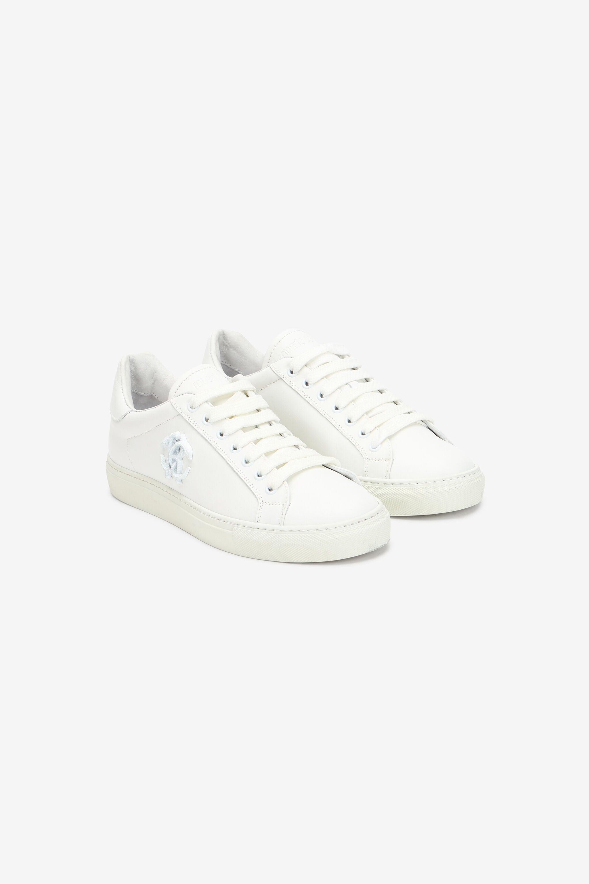 RC Zapatillas Blancas De Piel Con Logotipo RC Zapatillas Blancas De Piel Con Logotipo Blanco/Plata SKS031-PZA90