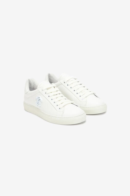 RC Zapatillas Blancas De Piel Con Logotipo RC Zapatillas Blancas De Piel Con Logotipo Blanco/Plata SKS031-PZA90