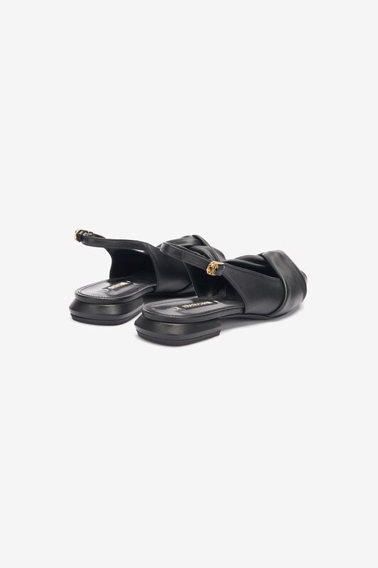 RC Le Pettegole Flat Leather Slingbacks RC Le Pettegole Flat Leather Slingbacks Black TKS100-PN003