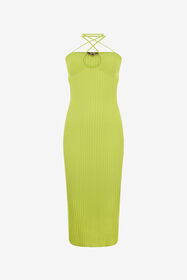 JC Vestido Midi De Canalé Verde claro UFT165-UF231