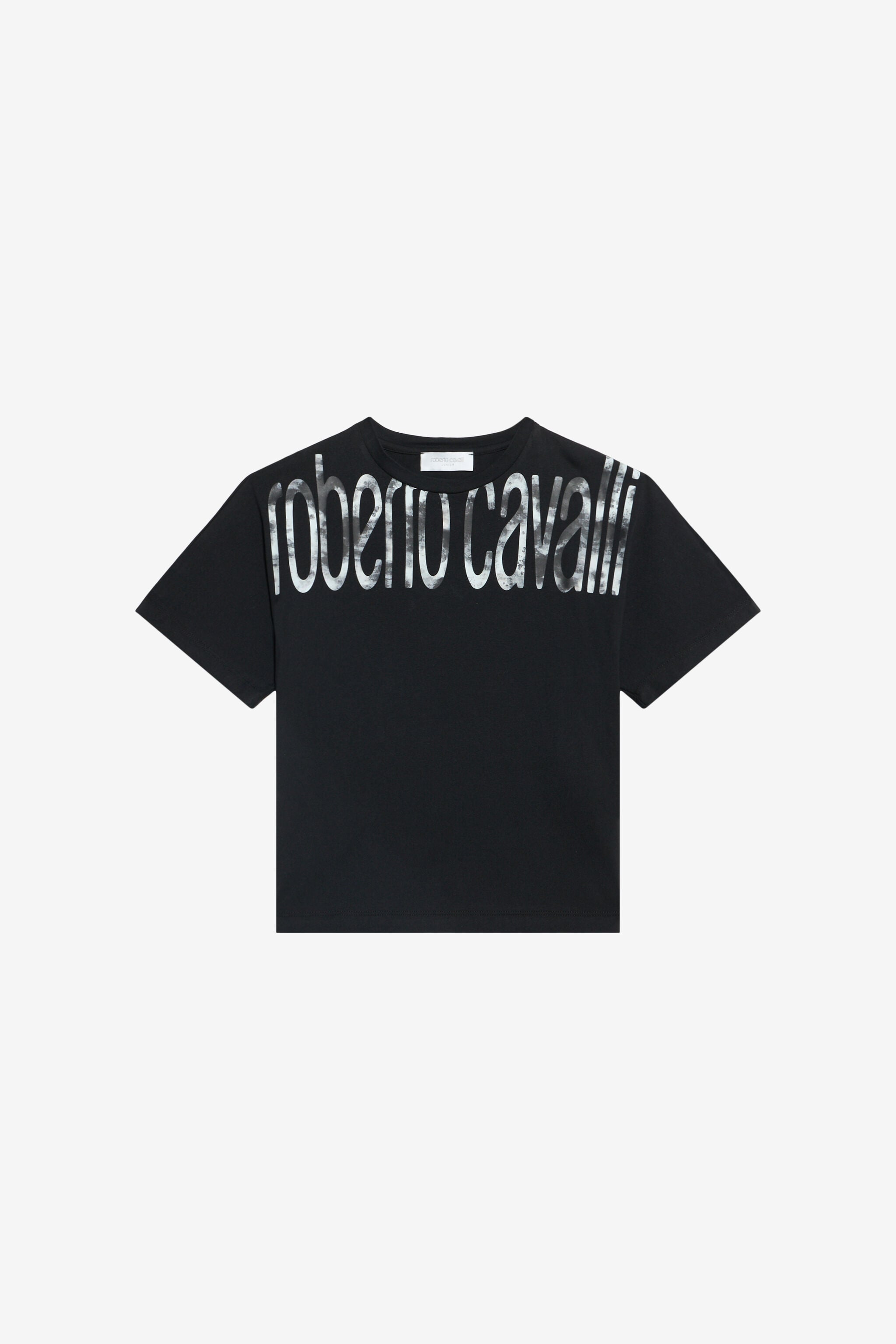 JU Black Cotton T-shirt With Logo Print JU Black Cotton T-shirt With Logo Print BLACK WJT60K-JD001