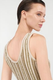 RC Striped Lurex Knit Top IVORY/GOLD WKM601-MO010
